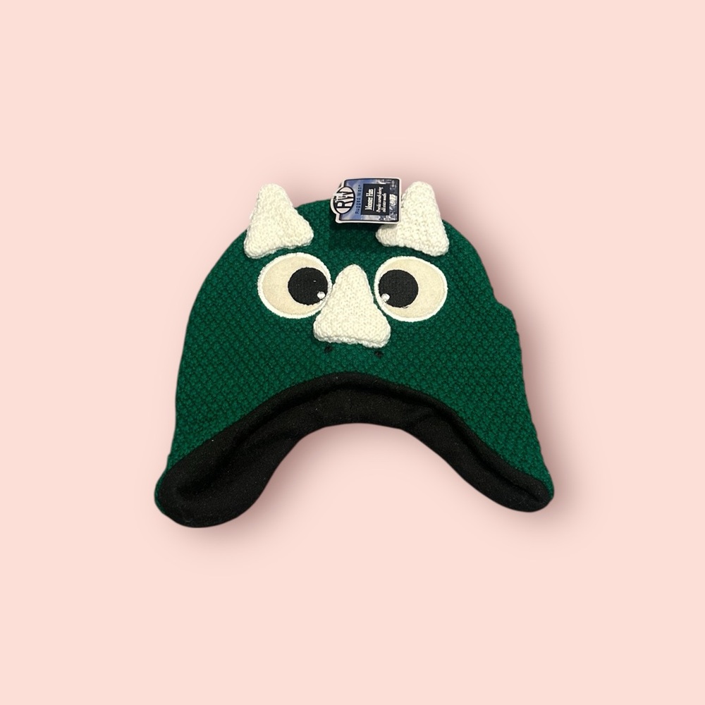 Kids Rugged Wear Green Knit Monster Winter Hat NWT